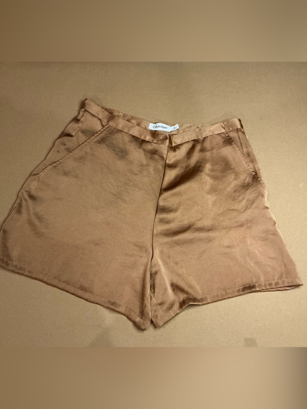 Calvin Klein satin silky tailored shorts